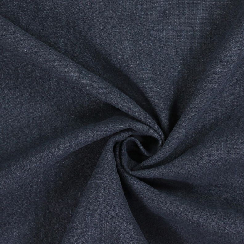 Leinenstoff Ramie-Mix stonewashed, schwere Qualität – nachtblau,  image number 1