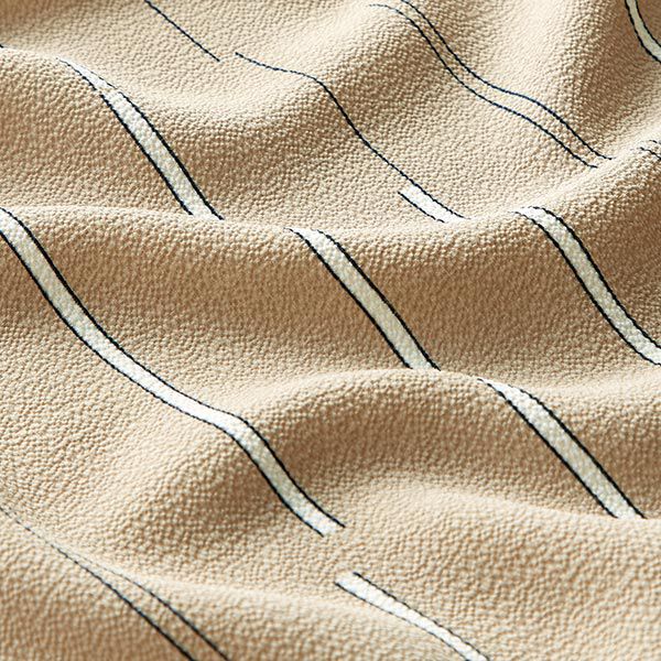 Crêpe Georgette Längsstreifen – sand | Reststück 100cm