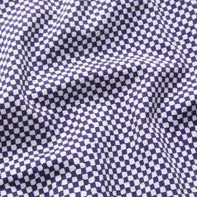 GOTS Baumwolljersey Mini-Karo | TCC x LOOKS by Wolfgang Joop – blaulila/weiss, 
