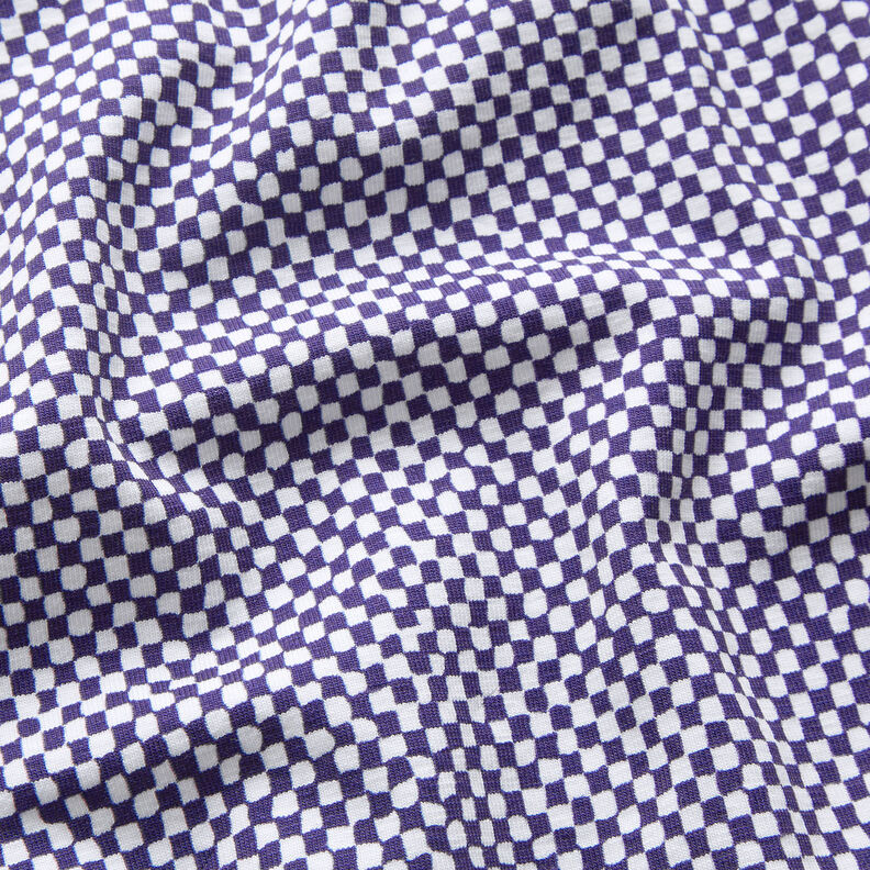 GOTS Baumwolljersey Mini-Karo | TCC x LOOKS by Wolfgang Joop – blaulila/weiss,  image number 3