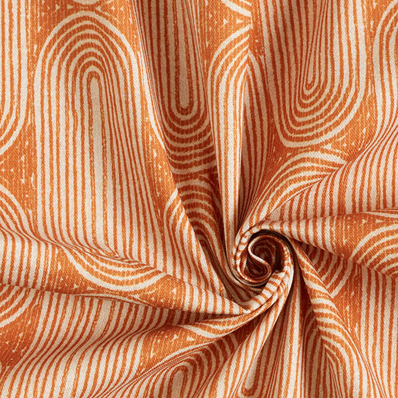 Dekostoff Halbpanama Bögen – terracotta/natur,  image number 3