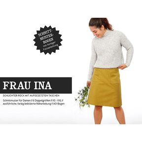 FRAU INA-schlichter Rock mit aufgesetzten Taschen | Studio Schnittreif | XS- XXL, 