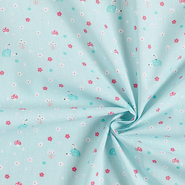 Popeline Igel und Pilze  – babyblau,  image number 3