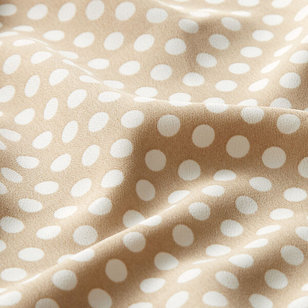Kreppgewebe Polka Dots [0,6 cm] – beige | Reststück 50cm