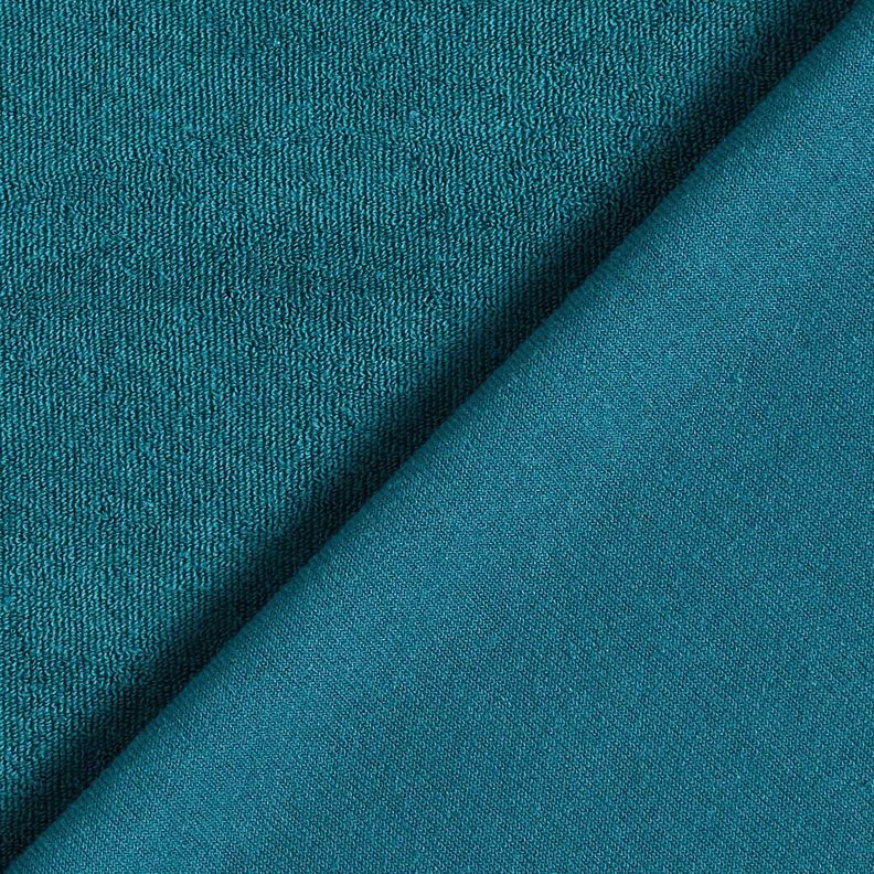 Frotteestoff Stretch Uni – petrol,  image number 3