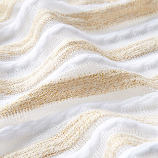 Feinstrick Effektstreifen – weiss/gold, 