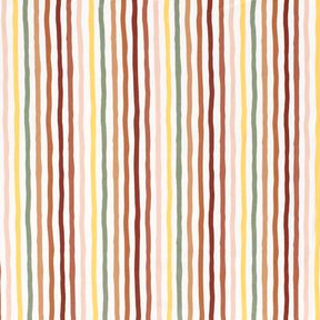 Baumwolljersey bunte Streifen – elfenbein/schilf, 