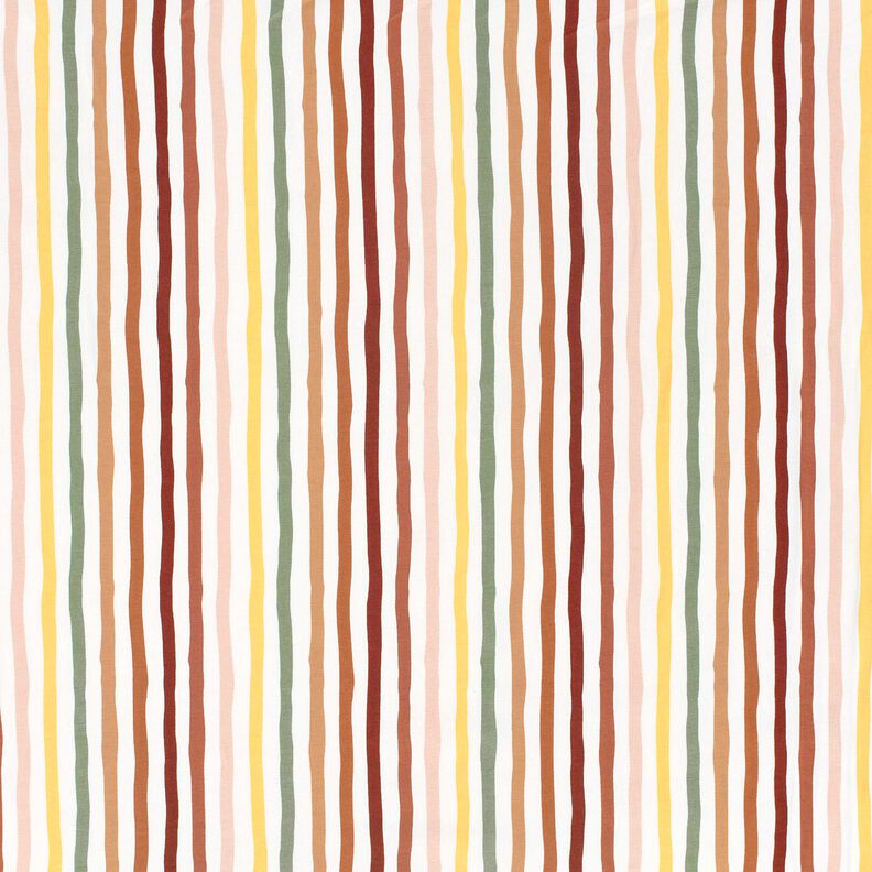 Baumwolljersey bunte Streifen – elfenbein/schilf,  image number 1