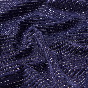 Nicki Stoff Glitzerstreifen – marineblau/silber metallic, 