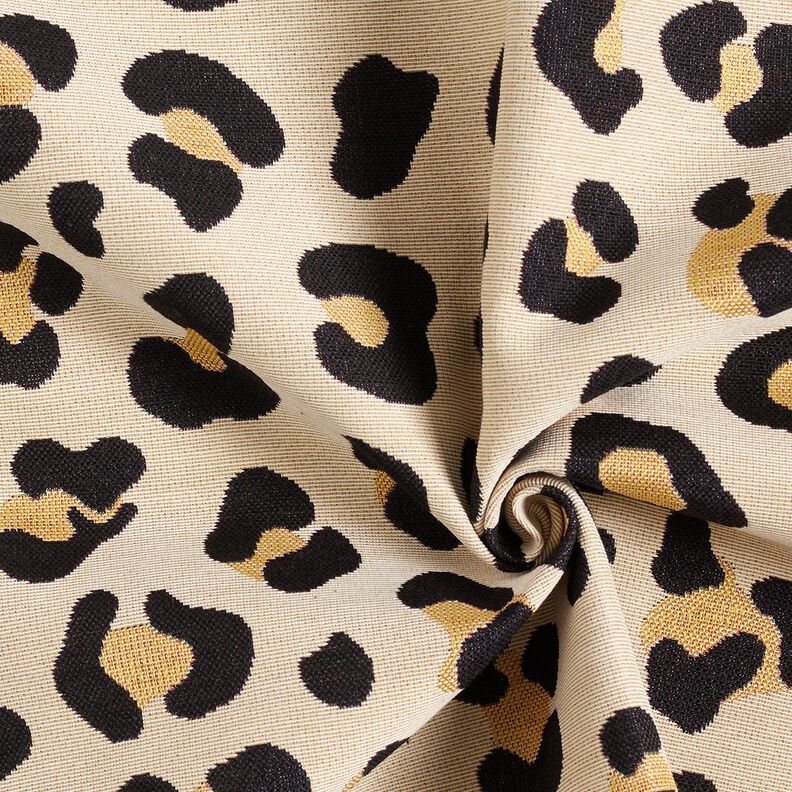 Dekostoff Gobelin Leopard – hellbeige/schwarz,  image number 3