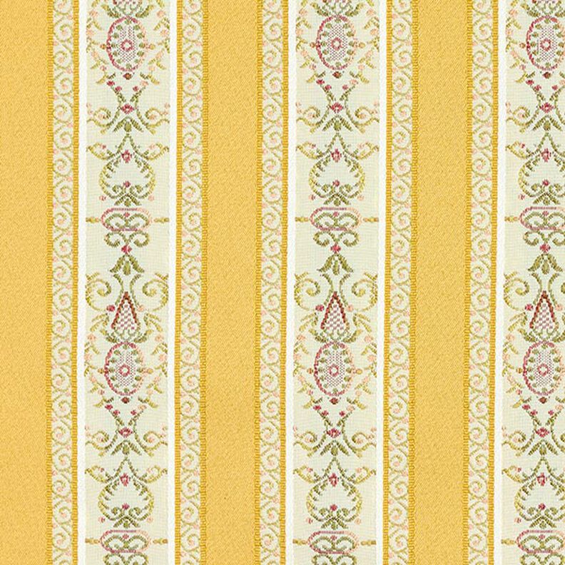 Möbelstoff Jacquard Biedermeier Streifen – creme/gelb,  image number 1