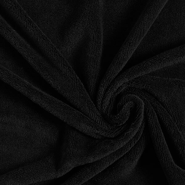 Kuschelfrottee Bambus Uni – schwarz | Reststück 100cm