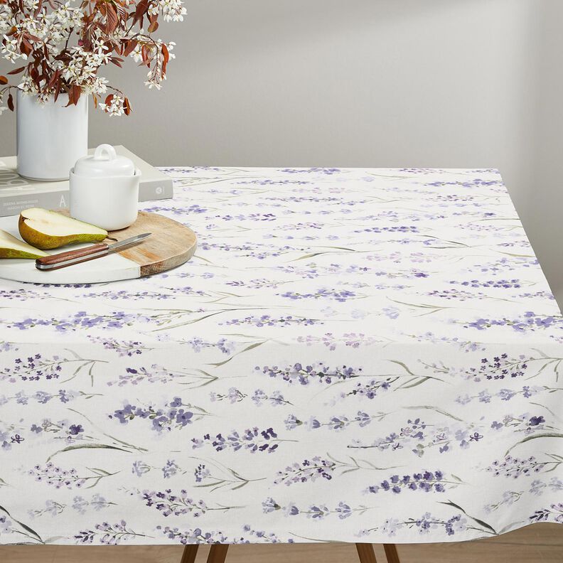 Dekostoff Halbpanama Lavender-Feld – elfenbein/flieder,  image number 8