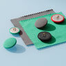 Bezogener Knopf, Viskosejersey Medium – schwarz,  thumbnail number 2