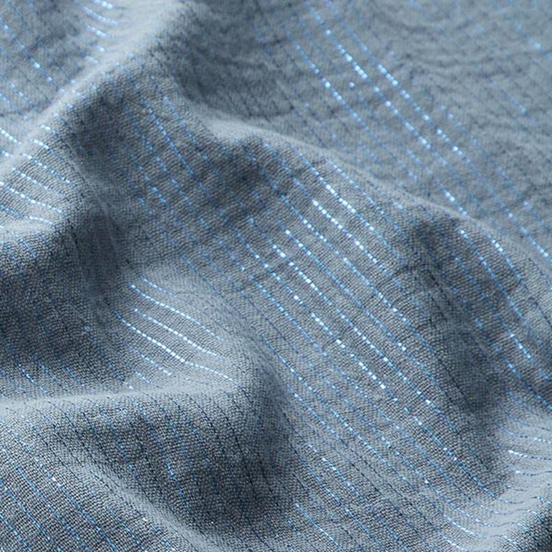 Baumwoll Musselin mit Schimmerstreifen – taubenblau,  image number 3
