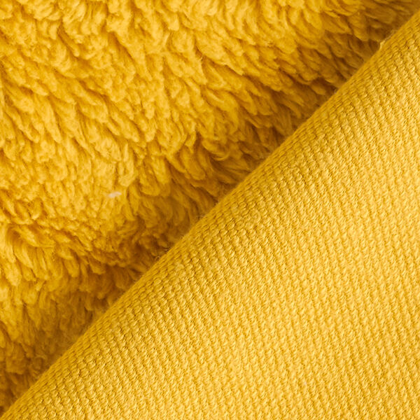 Baumwoll-Sherpa Uni – senf | Reststück 50cm