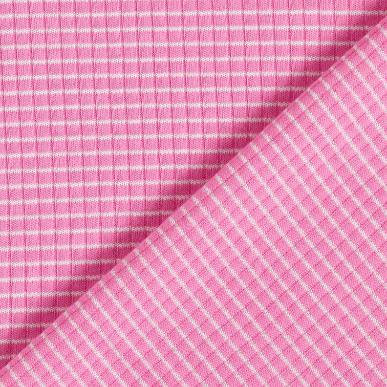 Rippenjersey Mini Streifen – rosa/weiss,  image number 5