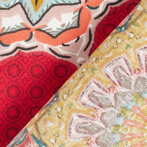 Cretonne Großes Mandala-Muster – rot | Reststück 60cm