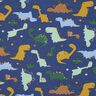 Sommersweat Dinos | Poppy Fabrics – indigo/hellblau,  thumbnail number 1