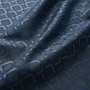 Futterstoff Jacquard Retromuster – marineblau, 