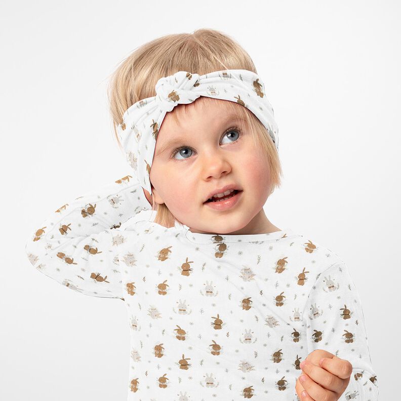 Baumwolljersey süße Häschen Digitaldruck – elfenbein,  image number 5