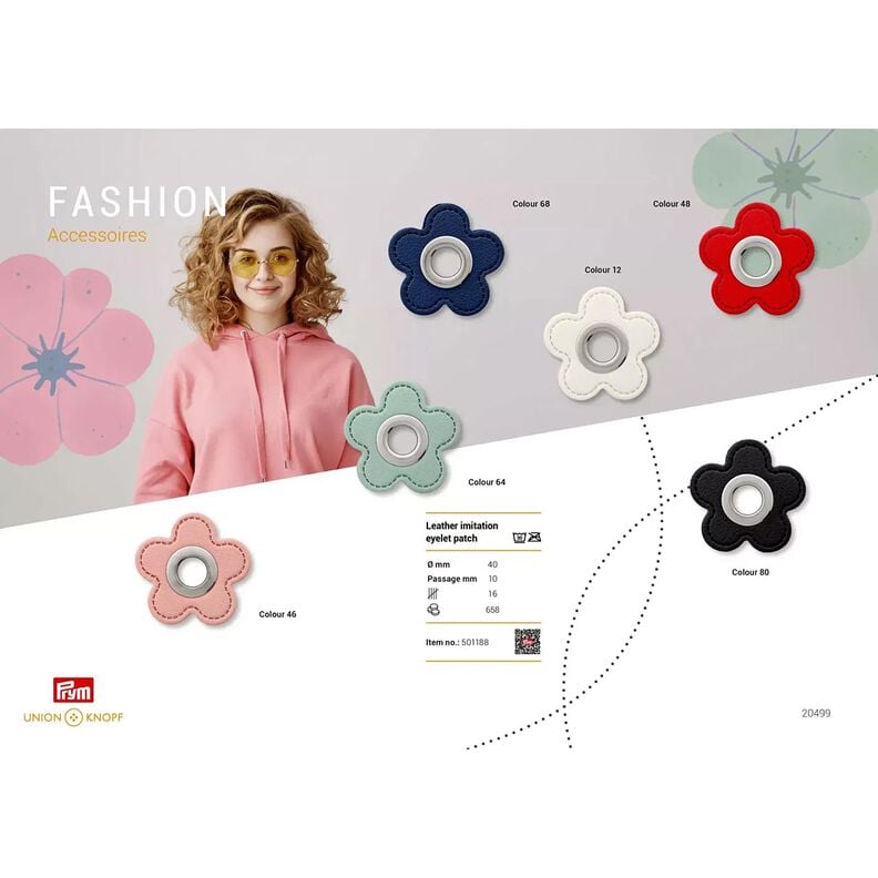 Lederimitat Ösenpatch Blume | Prym – mint, image number 3