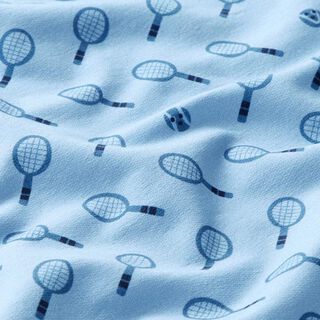 French Terry Sommersweat retro Tennis  | PETIT CITRON – hellblau, 