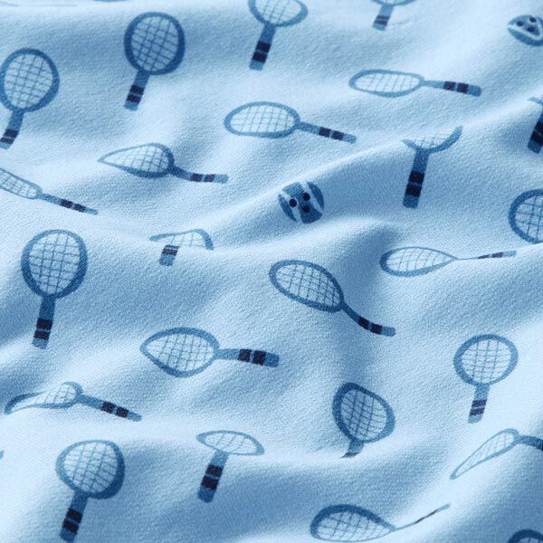 French Terry Sommersweat retro Tennis  | PETIT CITRON – hellblau | Reststück 50cm