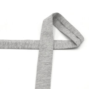 Schrägband Baumwolljersey Melange [20 mm] – hellgrau, 