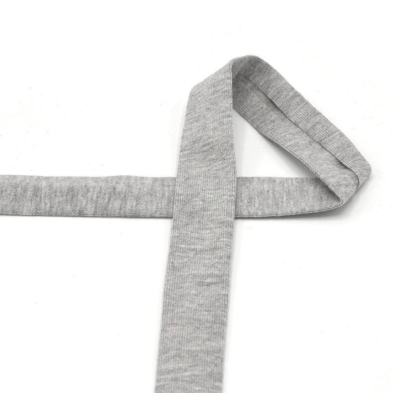Schrägband Baumwolljersey Melange [20 mm] – hellgrau,  image number 2