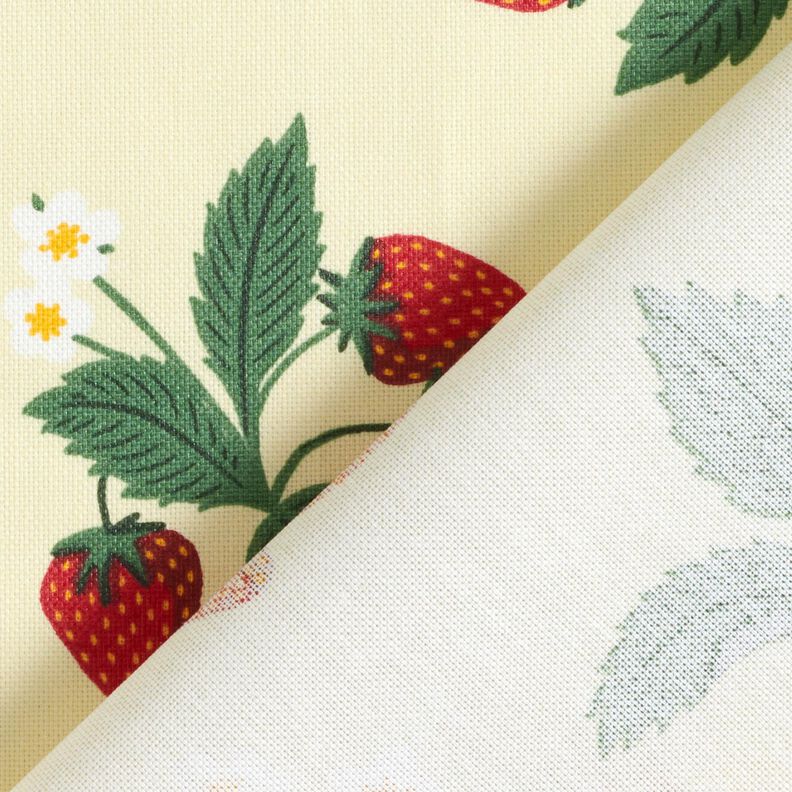Beschichtete Baumwolle Erdbeeren – vanillegelb,  image number 5