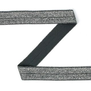 Elastisches Einfassband (Falzgummi), glitter - dunkelgrau, 