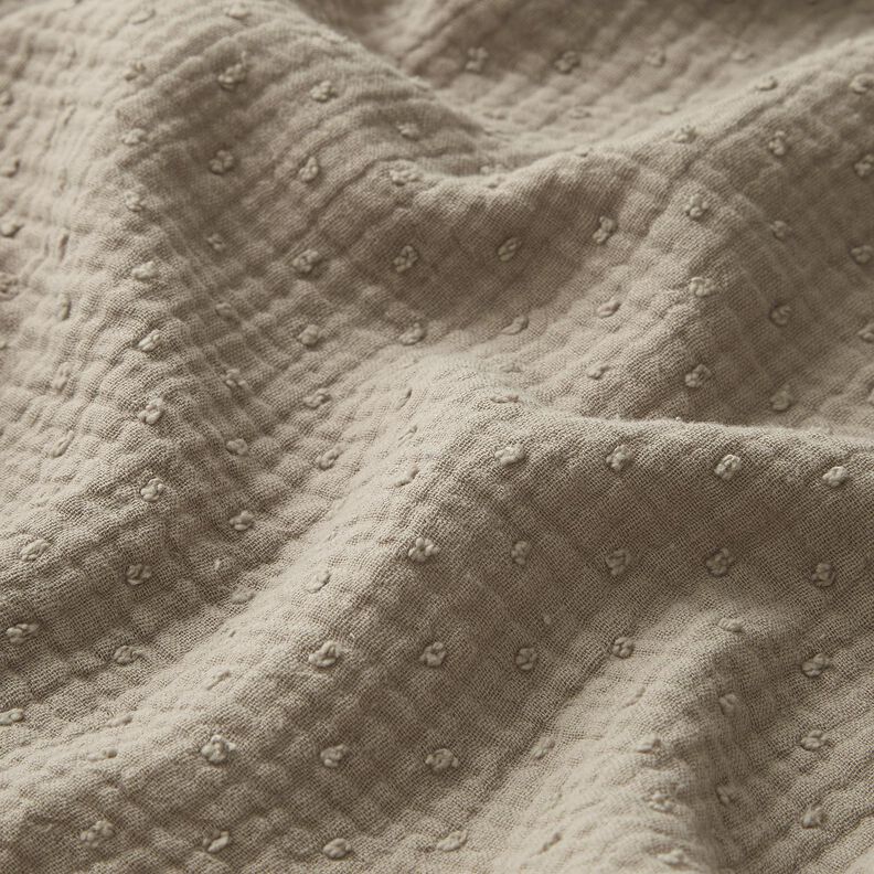 Musselin/ Doppel-Krinkel Gewebe Dobby – beige,  image number 2