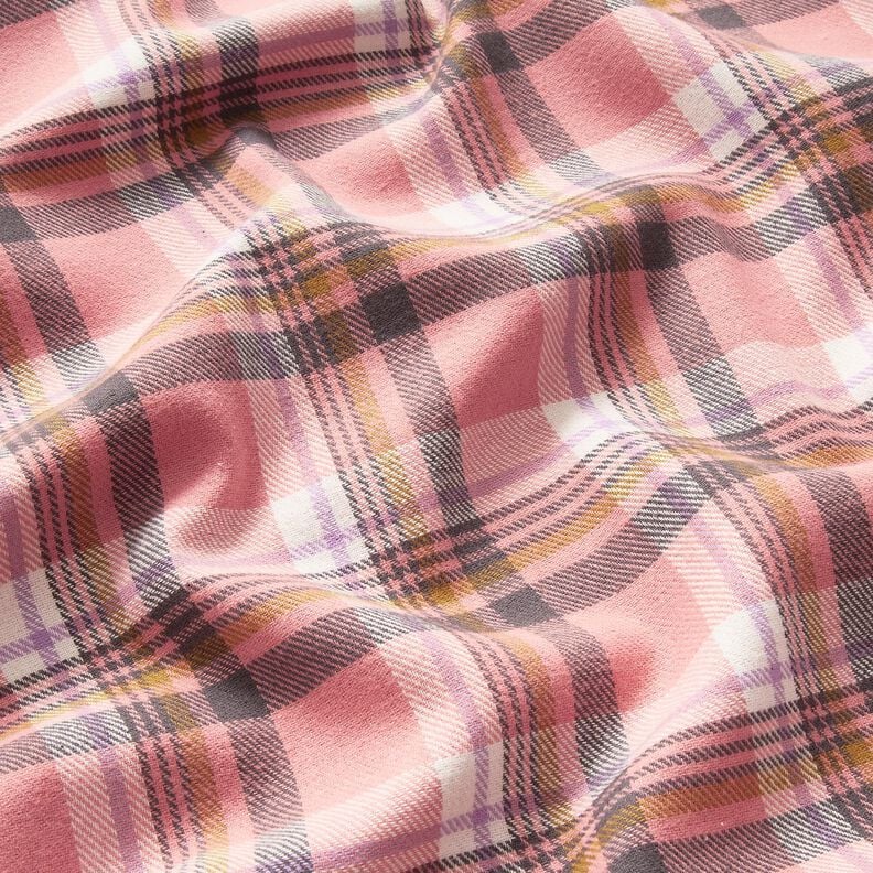 Baumwollflanell Karo – altrosa/altsilber, image number 2