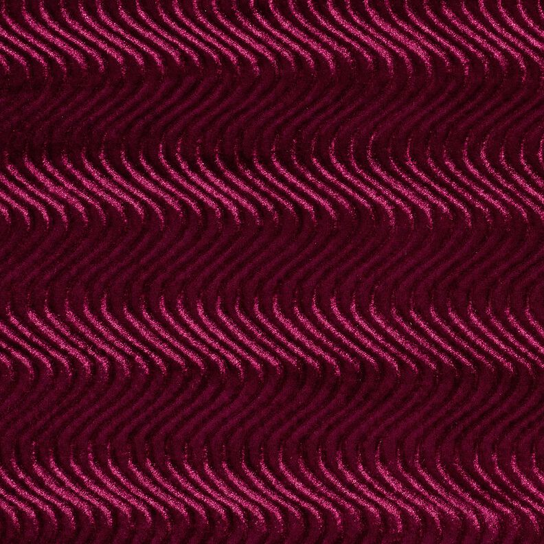 Stretchsamt geprägte Wellen – bordeauxrot,  image number 1