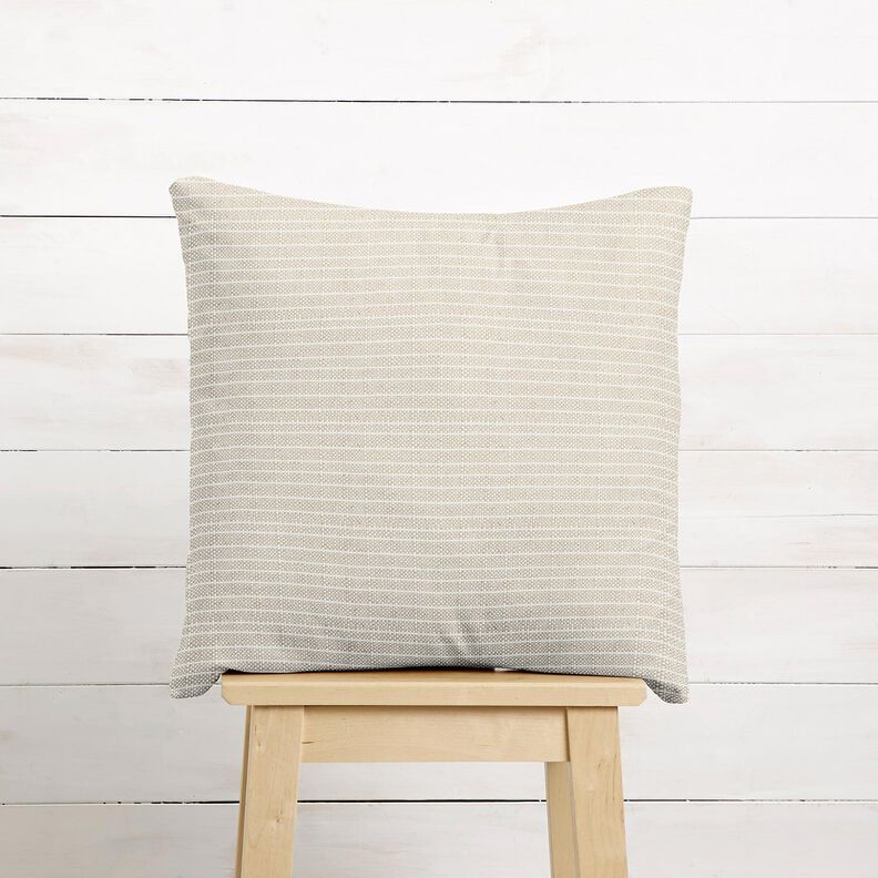 Dekostoff Panama dezenter Streifen &ndash; natur/hellbeige,  image number 6