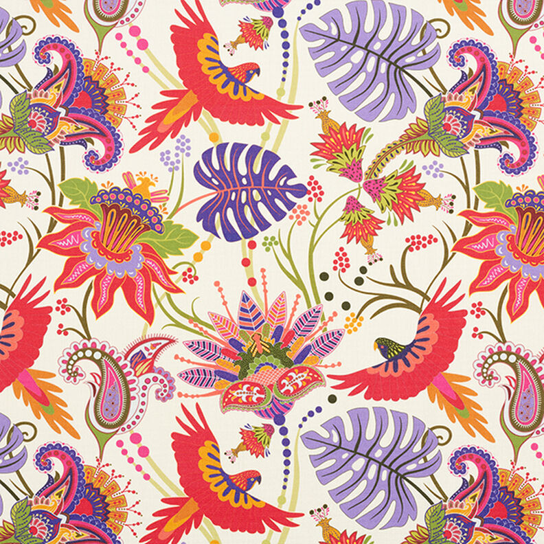Outdoorstoff Canvas Flora und Fauna – rot,  image number 1