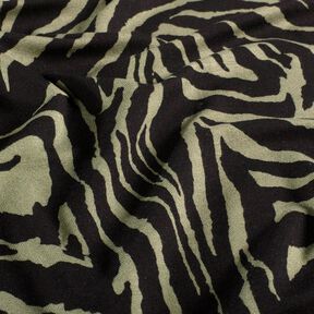 Viskosejersey Zebraprint – hellkhaki/schwarz, 