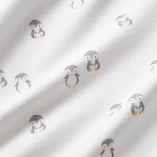 Baumwolljersey süsser Pinguin Digitaldruck – weiss, 