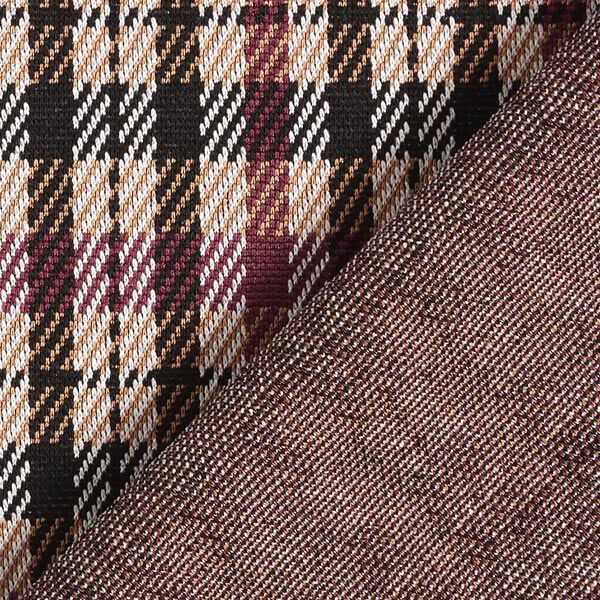 Strickjacquard Tartankaro – anemone/bordeauxrot, image number 4