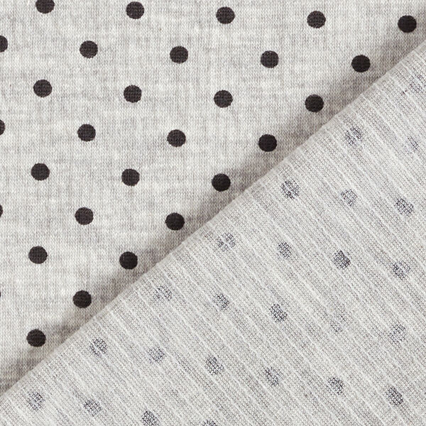 Krinkel-Jersey kleine Polkadots – hellgrau | Reststück 50cm