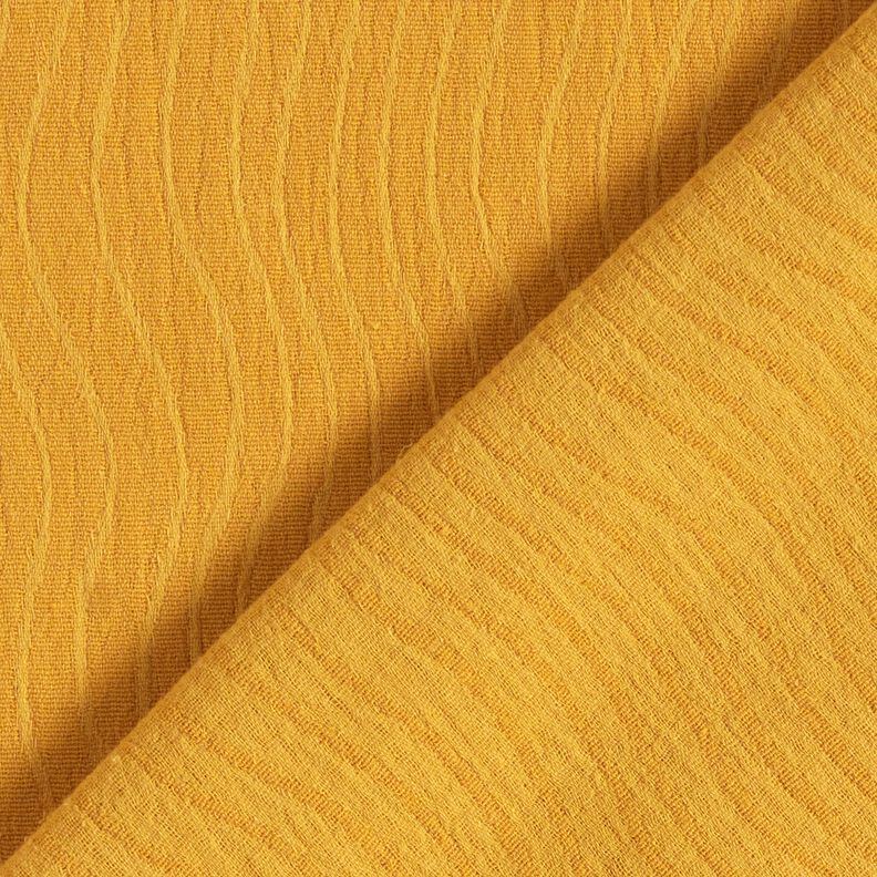 Leinen-Baumwoll-Mix Jacquard Wellenmuster – currygelb,  image number 1