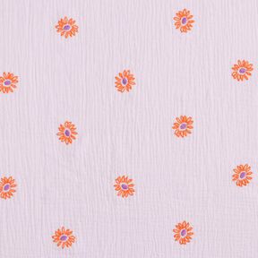 Musselin/ Doppel-Krinkel Gewebe gestickte große Blumen | Poppy Fabrics –, 