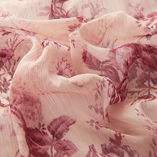 Crêpe Chiffon schraffierte Blumen – rosé, 