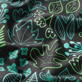 PERFORMANCE Jersey LEAVES | Hamburger Liebe | Albstoffe – schwarz/grün, 
