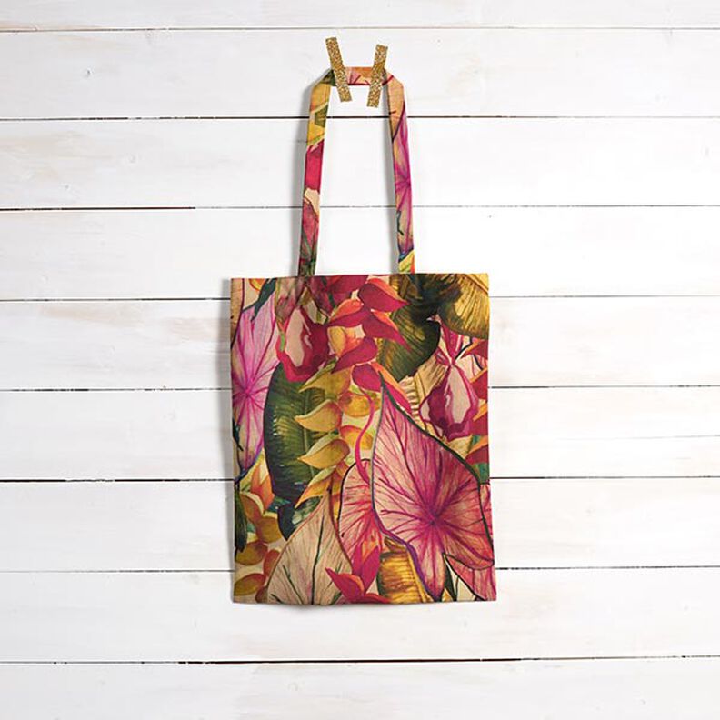 Outdoorstoff Canvas Exotische Blätter – karminrot/lila,  image number 6