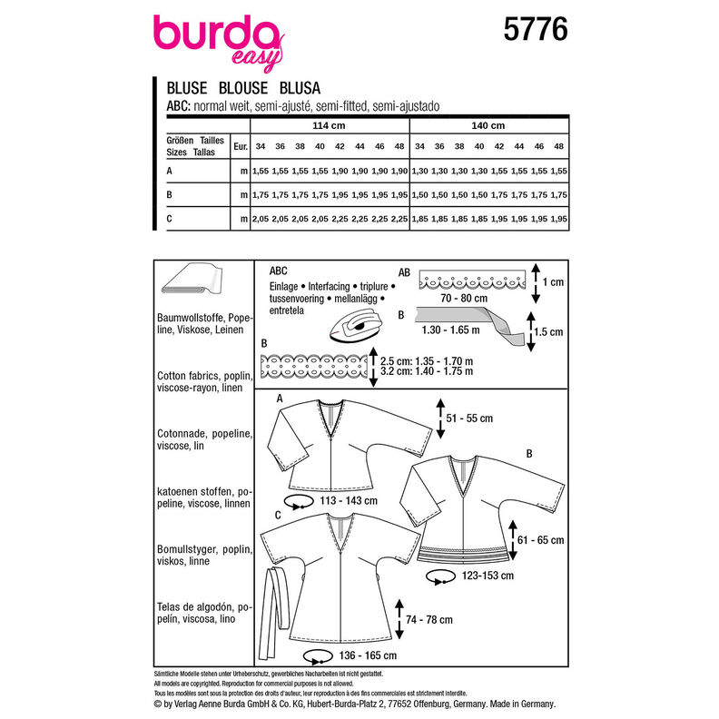 Bluse | Burda 5776 | 34-48,  image number 12