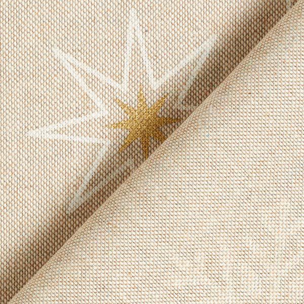 Dekostoff Halbpanama schimmernde Sterne – gold/weiss, image number 5