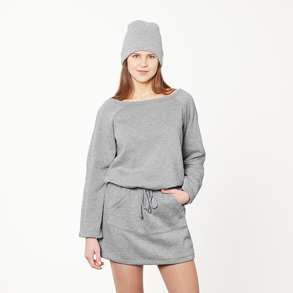 Sweatshirt Angeraut Melange – hellgrau | Reststück 50cm