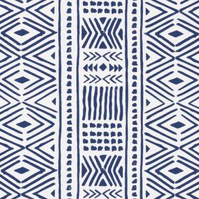 Dekostoff Canvas Ethno – marineblau/weiss, 